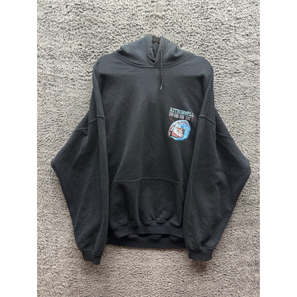 Travis Scott Astroworld Tour Launch Graphic Pullover Hoodie Black Size XL Unisex